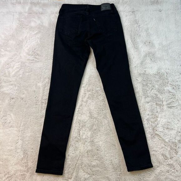Levis 711 Black Skinny Jeans Womens Size 26x30 Pants Stretch Jegging Inseam 28" - Picture 6 of 9
